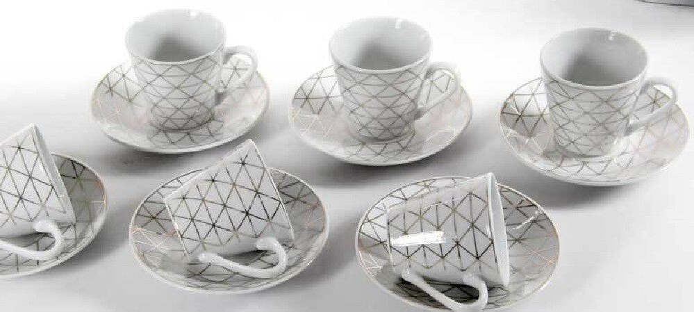 Set 6 Tazzine Caff? + 6 Piattini Tazzina Classico Moderno Bianco Eleganti 780721 Casa e cucina/Stoviglie/Piatti ciotole e vassoi/Tazze e piattini/Tazze e tazzine da caffè Trade Shop italia - Napoli, Commerciovirtuoso.it