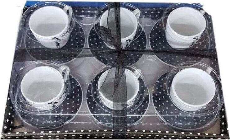 Set 6 Tazzine Tazze Caff? Con Piattini Ceramica Decorata Fantasia Pois Neri Casa, arredamento e bricolage > Cucina > Tazze e Bicchieri Trade Shop italia - Napoli, Commerciovirtuoso.it