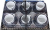 Set-6-Tazzine-Tazze-Caffè-Con-Piattini-Ceramica-Decorata-Fantasia-Pois-Neri