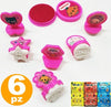 Set-6-Timbri-Cartoon-Messaggi-Colorati-Divertenti-Con-Tampone-Inchiostro-Bambina