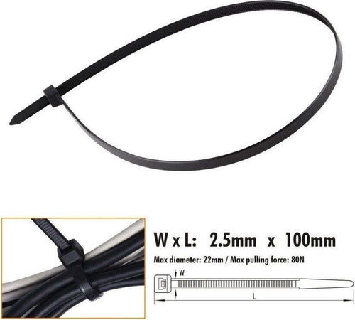 Set 60 Pz Fascette Cavi Cavo Nero Stringenti In Plastica Nylon 2.5x100 Mm 92379 Fai da te/Materiale elettrico/Gestione del cavo/Stringicavi Trade Shop italia - Napoli, Commerciovirtuoso.it