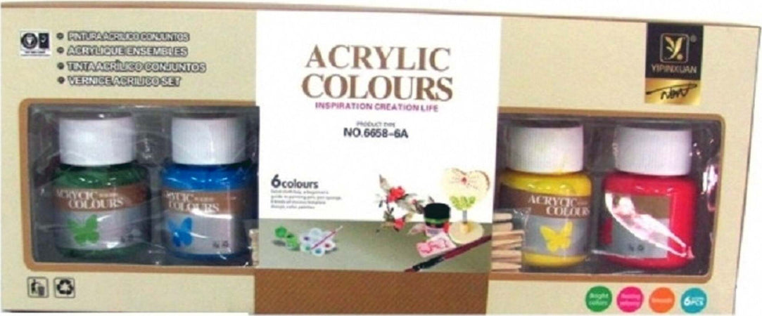 SET 6PZ. BARATTOLI DA 25ML PITTURA ACRILICA COLOURS TINTA DECORAZIONI LAVORETTI Casa e cucina/Hobby creativi/Pittura/Kit Trade Shop italia - Napoli, Commerciovirtuoso.it