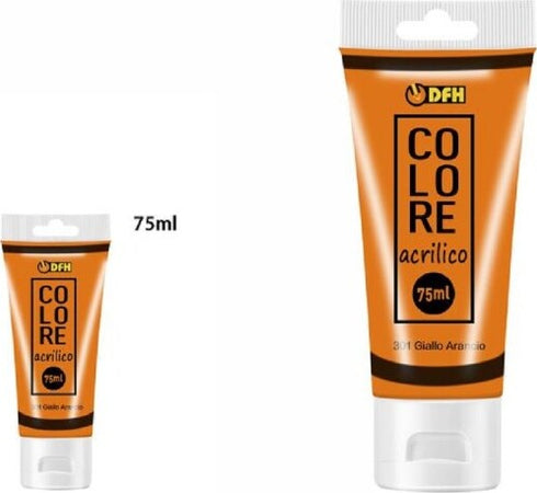 Set-6pz-Pittura-Acrilica-Vernice-Confezione-Colore-Giallo-Arancio-Tubo-75ml-07494