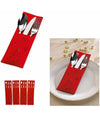 6pz Portaposate Feltro Natalizie Rosso 15x9cm Babbo Natale Renna Pupazzo Neve Sagomate