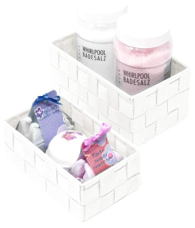 Set 6pz Scatola In Tessuto Organizer Armadio Scaffali Porta Oggetti Bianco 79067