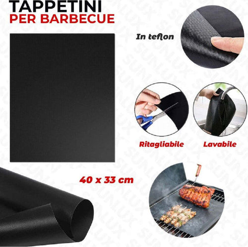 Set 6pz Tappetini In Teflon Per Griglia Barbecue 40x33 Cm Riutilizzabili 7823804 Casa e cucina/Elettrodomestici per la cucina/Piastre e griglie elettriche/Piastre Trade Shop italia - Napoli, Commerciovirtuoso.it