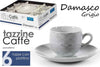 Set 6pz Tazzine Caff? Piattino Classico Moderno Damasco Grigio Porcellana 720383 Casa e cucina/Stoviglie/Piatti ciotole e vassoi/Tazze e piattini/Servizi da caffè Trade Shop italia - Napoli, Commerciovirtuoso.it