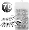 SET 70 TIPS TIP PER MANI ARGENTO MEZZE FRENCH RICOSTRUZIONE UNGHIE FINTE NAILART Bellezza/Manicure e pedicure/Decorazioni per unghie/Attrezzatura per Nail Art/Kit di decorazione Trade Shop italia - Napoli, Commerciovirtuoso.it