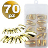 SET 70 TIPS TIP PER MANI ORO MEZZE FRENCH RICOSTRUZIONE UNGHIE FINTE NAIL ART Bellezza/Manicure e pedicure/Decorazioni per unghie/Attrezzatura per Nail Art/Kit di decorazione Trade Shop italia - Napoli, Commerciovirtuoso.it