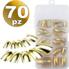 Set 70 Tips Tip Per Mani Oro Mezze French Ricostruzione Unghie Finte Nail Art Bellezza/Manicure e pedicure/Decorazioni per unghie/Attrezzatura per Nail Art/Kit di decorazione Trade Shop italia - Napoli, Commerciovirtuoso.it