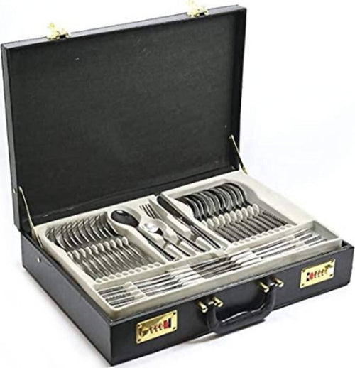 Set 72 Pz Posate Miste Posateria Amc Prestige 72 Pezzi in Acciaio 18/10 Con Bordi Bagnati in Oro 24 Carati Posate Con Valigetta Nera Art. 05 Casa e cucina/Stoviglie/Posate/Set di posate/Set di posate miste L’Orchidea - Siderno, Commerciovirtuoso.it