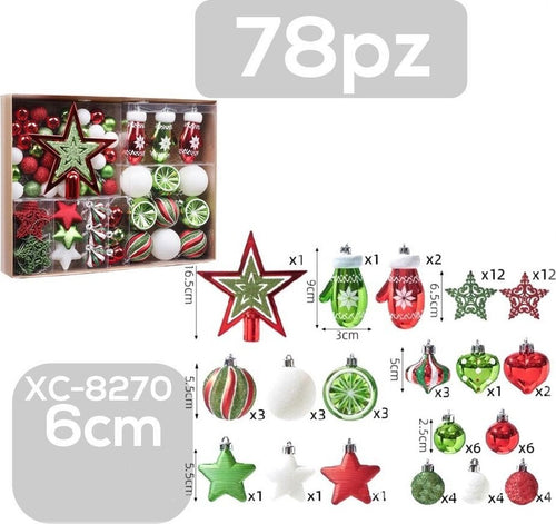 Set 78 Palline Natalizie Decorazioni 6 Cm Addobbi Per Albero Di Natale Xc-8270 Casa, arredamento e bricolage > Prodotti per Feste > Prodotti Natalizi Trade Shop italia - Napoli, Commerciovirtuoso.it