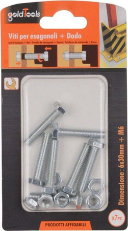 Set 7pz Vite Viti Per Esterno A Testa Esagonali 6 X 30 Mm Con Dadi Dado M6 90916 Fai da te/Ferramenta/Chiodi viti ed elementi di fissaggio/Viti/Viti a spalla Trade Shop italia - Napoli, Commerciovirtuoso.it
