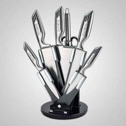 Set-8-Coltelli-Forbici-In-Acciaio-Da-Cucina-Carne-Royalty-Line-Affilacoltelli