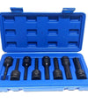 Set 8 Pezzi Chiavi Bussole Torx Attacco 1/2 T30 T80 A Impatto Lunghe 78 Mm