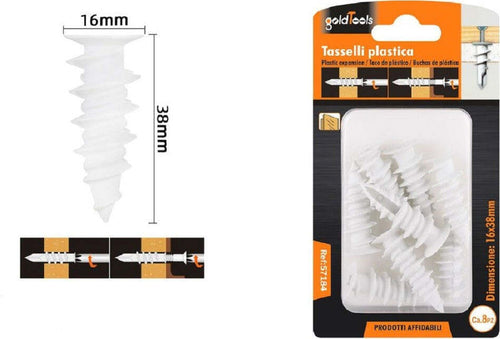 Set 8 Pezzi Tasselli In Plastica Tassello Fischer Fissaggio Viti 16 X 38mm 57184 Fai da te/Ferramenta/Chiodi viti ed elementi di fissaggio/Tasselli/Tasselli a espansione Trade Shop italia - Napoli, Commerciovirtuoso.it