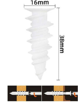 Set 8 Pezzi Tasselli In Plastica Tassello Fischer Fissaggio Viti 16 X 38mm 57184 Fai da te/Ferramenta/Chiodi viti ed elementi di fissaggio/Tasselli/Tasselli a espansione Trade Shop italia - Napoli, Commerciovirtuoso.it