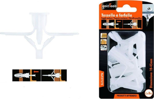 Set 8 Pezzi Tasselli Tassello A Farfalla Espansione A Molla 10-45 Mm Viti 57173 Fai da te/Ferramenta/Chiodi viti ed elementi di fissaggio/Tasselli/Tasselli a espansione Trade Shop italia - Napoli, Commerciovirtuoso.it