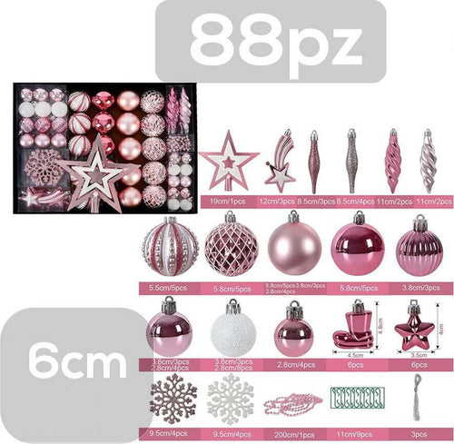 Set 88 Palline Natalizie Decorazioni 6 Cm Addobbi Per Albero Natale Colore Rosa Casa, arredamento e bricolage > Prodotti per Feste > Prodotti Natalizi Trade Shop italia - Napoli, Commerciovirtuoso.it