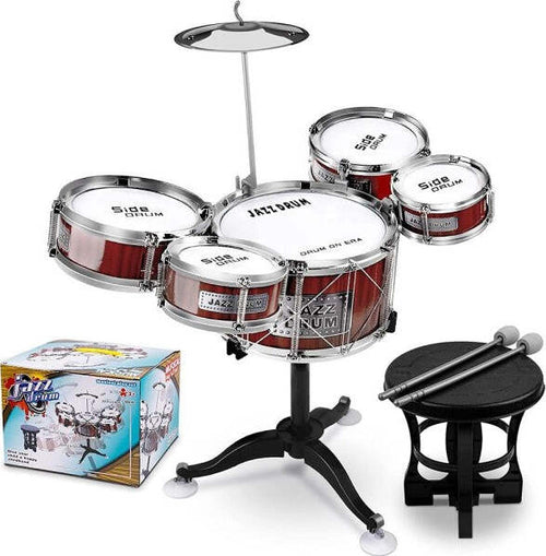 Set-8pz-Batteria-Per-Bambini-5-Tamburi-Musicale-Percussioni-3-10-Anni-Giocattoli