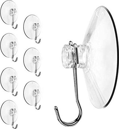 Set-8pz-Gancio-Ventosa-Acciaio-1.5kg-Guardaroba-Appendiabiti-Strofinacci-Cucina