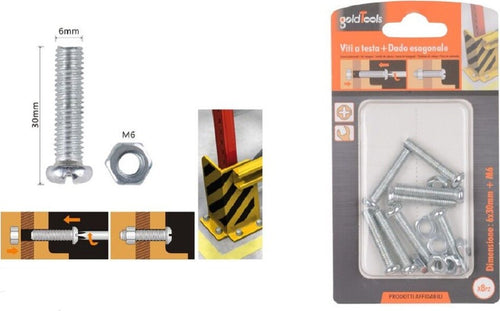 Set 8pz Viti Vite Testa A Croce Tonda 6 X 30mm Con Dadi Dado Esagonale M6 90978 Fai da te/Ferramenta/Chiodi viti ed elementi di fissaggio/Viti/Viti a spalla Trade Shop italia - Napoli, Commerciovirtuoso.it