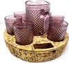 Preziosa Set Aperitivo Rosa 8 Pezzi Made in Italy 6 Bicchieri +1 Caraffa +1 Vassoio con Scomparti BC0016 set aperitivo L'Orchidea - Siderno, Commerciovirtuoso.it