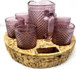 Preziosa Set Aperitivo Rosa 8 Pezzi Made in Italy 6 Bicchieri +1 Caraffa +1 Vassoio con Scomparti BC0016 set aperitivo L'Orchidea - Siderno, Commerciovirtuoso.it