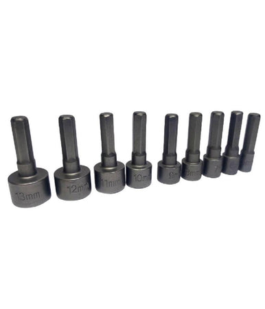 Set 9 Inserti Chiave Esagonale Per Avvitatore Chiave A Bussola Codolo Esagonale
