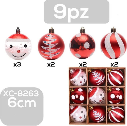 Set 9 Palline Natalizie Decorazioni 6 Cm Addobbi Per Albero Di Natale Xc-8263 Casa, arredamento e bricolage > Prodotti per Feste > Prodotti Natalizi Trade Shop italia - Napoli, Commerciovirtuoso.it