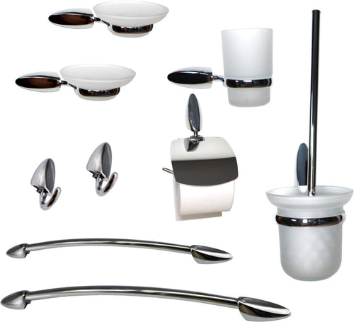 Set 9 Pezzi Accessori da Bagno Odissea Acciaio Cromato Casa e cucina/Bagno/Accessori per il bagno/Dosatori e porta accessori/Dosatori per sapone liquido Ogomondo - Martina Franca, Commerciovirtuoso.it
