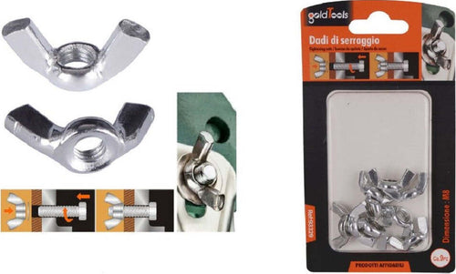 Set 9 Pezzi Dadi Di Serraggio Dado Con Alette Filettatura M8 Fissaggio 93329 Fai da te/Ferramenta/Chiodi viti ed elementi di fissaggio/Kit di bulloni e dadi Trade Shop italia - Napoli, Commerciovirtuoso.it