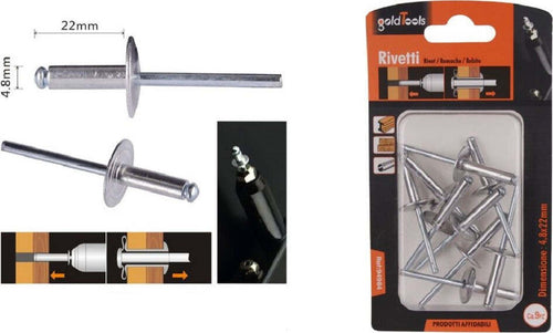 Set 9 Pezzi Rivetti Rivetto 4.8 X 22 Mm Accessori Per Bricolage Ferramenta 94984 Fai da te/Ferramenta/Chiodi viti ed elementi di fissaggio/Rivetti/Rivetti pieni Trade Shop italia - Napoli, Commerciovirtuoso.it