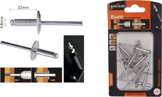 Set-9-Pezzi-Rivetti-Rivetto-4.8-X-22-Mm-Accessori-Per-Bricolage-Ferramenta-94984
