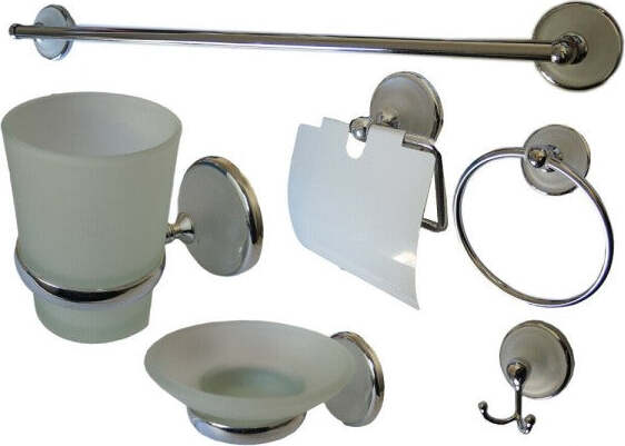 Set-Accessori-Bagno-Cromati-6-Pz-Arredo-Design-Bagno-Kit-Porta-Rotolo-Set-Bagno