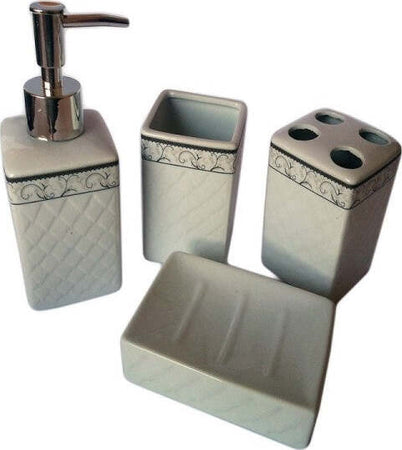 Set-Accessori-Bagno-Moderno-In-Ceramica-Da-Appoggio-Design-Classico-Con-Decoro