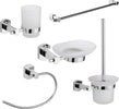 Set Accessori da Bagno 5 Pezzi Cromo Vetro Satinato Casa e cucina/Bagno/Accessori per il bagno/Dosatori e porta accessori/Dosatori per sapone liquido Ogomondo - Martina Franca, Commerciovirtuoso.it