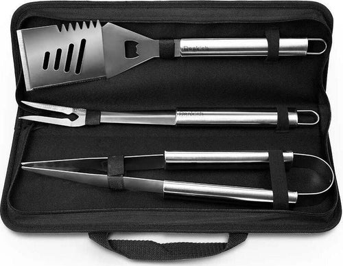 Set Accessori Utensili Barbecue Bbq Con Forchettone Pinza Spatola Apribottiglia Articoli da Giardino > Barbecue > Prodotti Da Esterno Trade Shop italia - Napoli, Commerciovirtuoso.it