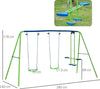 Set-Altalene-da-Giardino-per-4-Bambini,-1-Altalena-Doppia-e-2-Altalene-Singole,-Capacità-di-peso-45kg-(Altalena)-180kg-(Totale),-280x140x178cm-YH5344-035YH5