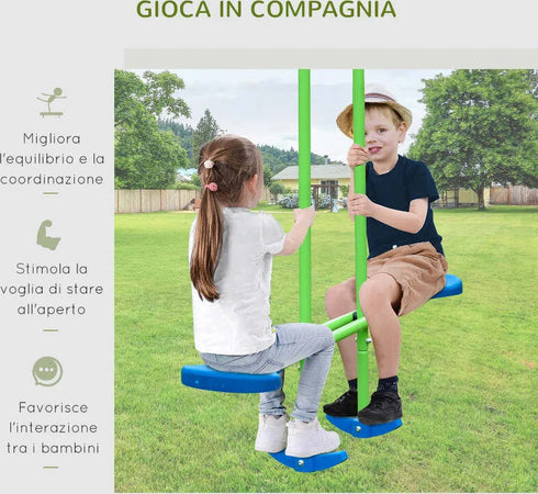 Set-Altalene-da-Giardino-per-4-Bambini,-1-Altalena-Doppia-e-2-Altalene-Singole,-Capacità-di-peso-45kg-(Altalena)-180kg-(Totale),-280x140x178cm-YH5344-035YH5