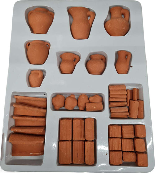Set anforette e tegole per presepe natalizio in miniature in terracotta. Casa e cucina/Decorazioni per interni/Addobbi e decorazioni per ricorrenze/Decorazioni natalizie/Presepi/Statuine e fondali per il presepe MagiediNatale.it - Altamura, Commerciovirtuoso.it