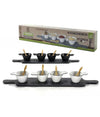 Set Antipastiere Con 4 Piattini E Cucchiaini In Bamboo E 1 Vassoio In Ardesia