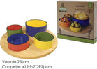Set Aperitivo 5pz Antipastiera Con Base In Bamboo E Ciotole In Ceramica Colorate Cucina > Accessori cucina Trade Shop italia - Napoli, Commerciovirtuoso.it