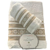 Set Asciugamani 1+1 Via Roma 60 Lino – Spugna di Cotone Jacquard 420 gr/m²