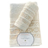 Set Asciugamani 1+1 Via Roma 60 Lino – Spugna di Cotone Jacquard 420 gr/m²