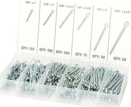Set Assortimento 555 Pezzi Coppiglie Perni Fermi Di Sicurezza Varie Misure Fai da te/Ferramenta/Chiodi viti ed elementi di fissaggio/Perni/Copiglie Trade Shop italia - Napoli, Commerciovirtuoso.it