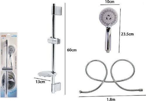 Set Asta Doccia Saliscendi Cromata Con Tubo Porta Sapone Soffione Doccetta 79360 Casa, arredamento e bricolage > Accessori Bagno > Accessori Doccia Trade Shop italia - Napoli, Commerciovirtuoso.it
