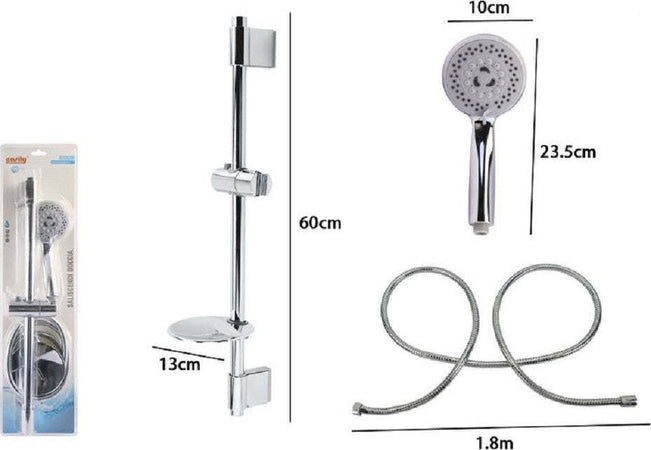 Set Asta Doccia Saliscendi Cromata Con Tubo Porta Sapone Soffione Doccetta 79360 Casa, arredamento e bricolage > Accessori Bagno > Accessori Doccia Trade Shop italia - Napoli, Commerciovirtuoso.it