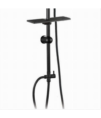 Set Asta Saliscendi Nera Colonna Doccia Con Soffione Fisso Doccetta 87126 Bagno