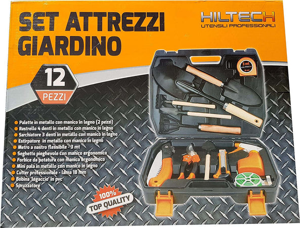 Set Attrezzi da giardino con Valigetta 12 PZ Hiltech Fai da te/Utensili elettrici e a mano/Attrezzi da giardinaggio/Vanghe e pale Scontolo.net - Potenza, Commerciovirtuoso.it